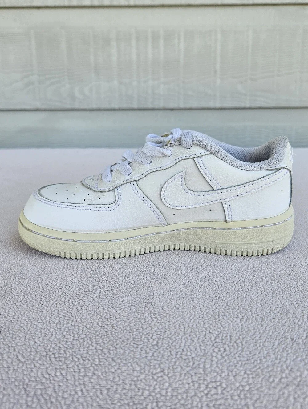 Nike Air Force 1 AF1 Low Triple White Toddler SZ 10C Leather Tie 314194-117